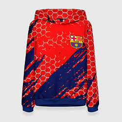 Толстовка-худи женская Барселона спорт краски текстура, цвет: 3D-синий