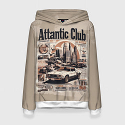 Толстовка-худи женская Attantic club, цвет: 3D-белый