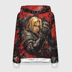 Толстовка-худи женская Edward Elric - Fullmetal Alchemist, цвет: 3D-белый