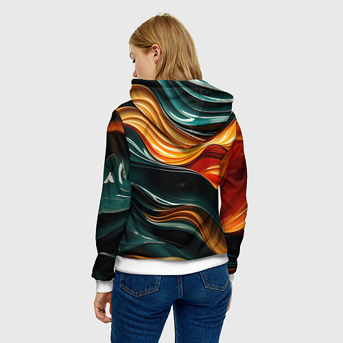 Женская толстовка Вязкая объемная текстура / 3D-Белый – фото 4