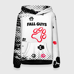 Толстовка-худи женская Fall Guys kids game pattern, цвет: 3D-черный