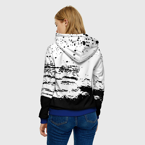 Женская толстовка Deathloop чёрные краски / 3D-Синий – фото 4