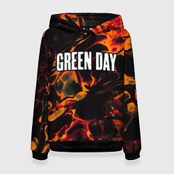 Толстовка-худи женская Green Day red lava, цвет: 3D-черный