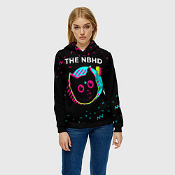 Толстовка-худи женская The Neighbourhood - rock star cat, цвет: 3D-черный — фото 2
