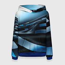 Женская толстовка Черно-синий абстрактный спортивный стиль