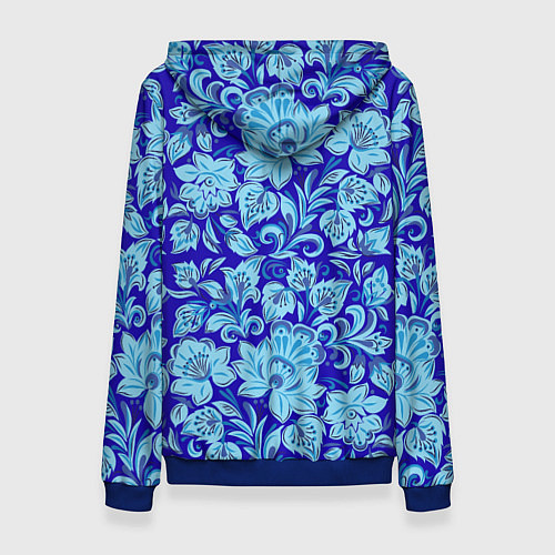 Женская толстовка Узоры гжель на темно синем фоне / 3D-Синий – фото 2