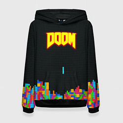 Толстовка-худи женская Doom x tetrix коллабарация, цвет: 3D-черный