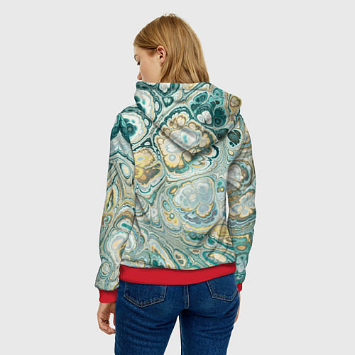 Женская толстовка Абстрактный разноцветный узор / 3D-Красный – фото 4