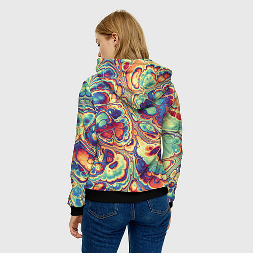 Женская толстовка Абстрактный разноцветный паттерн / 3D-Черный – фото 4