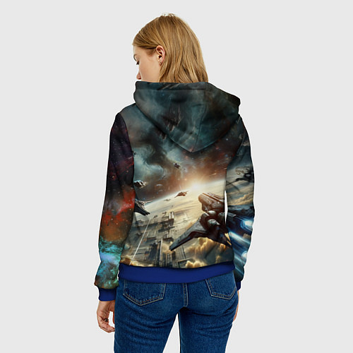 Женская толстовка Масс эффект - космос / 3D-Синий – фото 4
