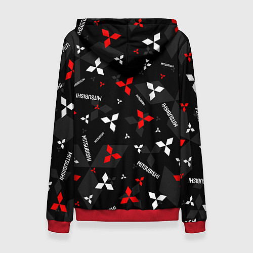Женская толстовка Mitsubishi - logo pattern / 3D-Красный – фото 2