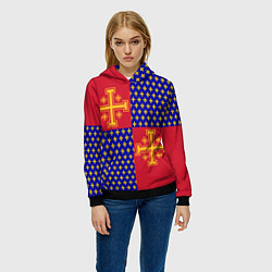 Толстовка-худи женская Сюрко рыцарей Антиохии, цвет: 3D-черный — фото 2