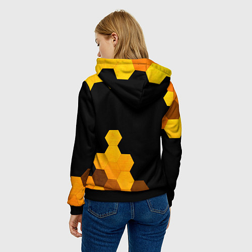 Женская толстовка Palworld - gold gradient вертикально / 3D-Черный – фото 4