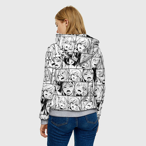 Женская толстовка Ahegao pattern / 3D-Меланж – фото 4