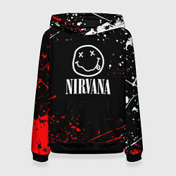 Толстовка-худи женская Nirvana брызги красок, цвет: 3D-черный