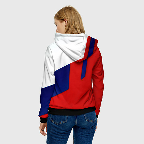 Женская толстовка Спортивная текстура герб России / 3D-Черный – фото 4
