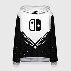 Толстовка-худи женская Nintendo краски лого, цвет: 3D-меланж