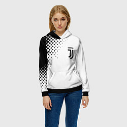 Толстовка-худи женская Juventus sport black geometry, цвет: 3D-черный — фото 2