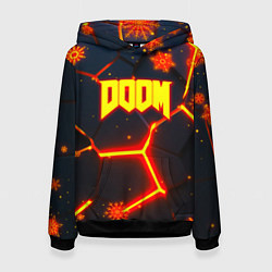 Женская толстовка Doom плиты лого в огне