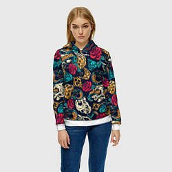 Толстовка-худи женская Tattoo dice, цвет: 3D-белый — фото 2