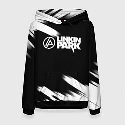 Толстовка-худи женская Linkin park рок бенд краски, цвет: 3D-черный