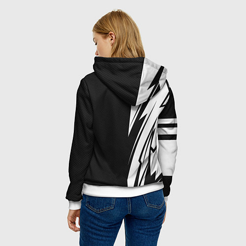 Женская толстовка Tesla - carbon texture / 3D-Белый – фото 4