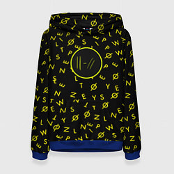 Толстовка-худи женская Twenty one pilots pattern rock yellow, цвет: 3D-синий