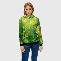Толстовка-худи женская Летние пузыри, цвет: 3D-черный — фото 2