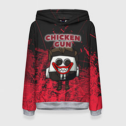 Женская толстовка Chicken gun clown