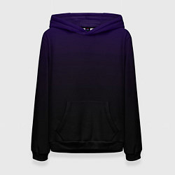 Толстовка-худи женская Фиолетово-чёрный тёмный градиент, цвет: 3D-черный