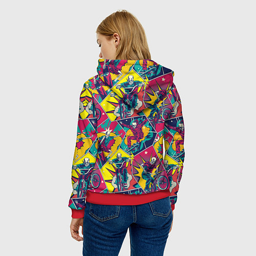 Женская толстовка Езда на велосипеде BMX и скейтборде / 3D-Красный – фото 4