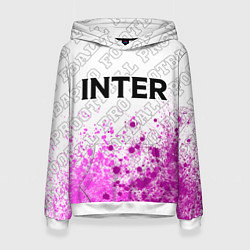 Толстовка-худи женская Inter pro football посередине, цвет: 3D-белый