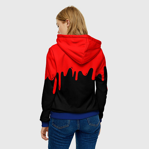 Женская толстовка Quake краски текстура шутер / 3D-Синий – фото 4