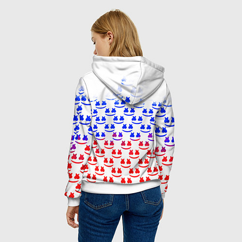 Женская толстовка Marshmello russia color / 3D-Белый – фото 4