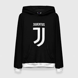 Толстовка-худи женская Juventus sport fc белое лого, цвет: 3D-белый
