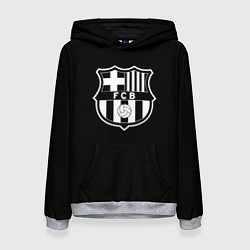 Толстовка-худи женская Barcelona fc club белое лого, цвет: 3D-меланж