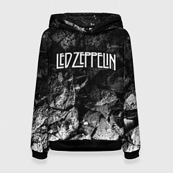 Толстовка-худи женская Led Zeppelin black graphite, цвет: 3D-черный