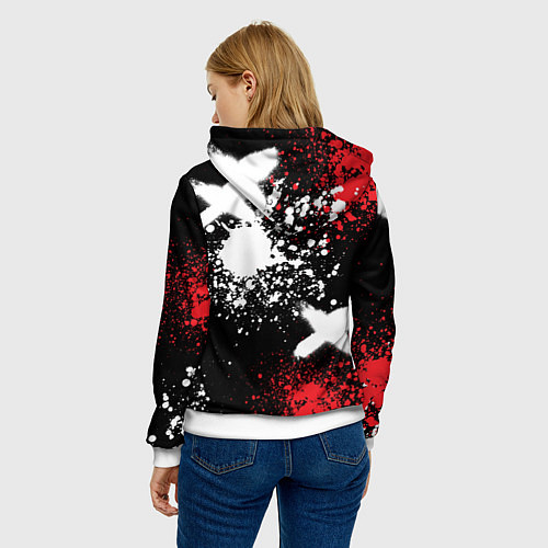 Женская толстовка Тойота на фоне граффити и брызг красок / 3D-Белый – фото 4