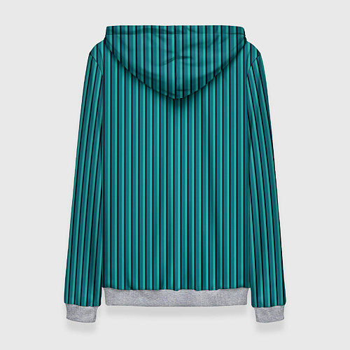 Женская толстовка Бирюзовый в полоску / 3D-Меланж – фото 2
