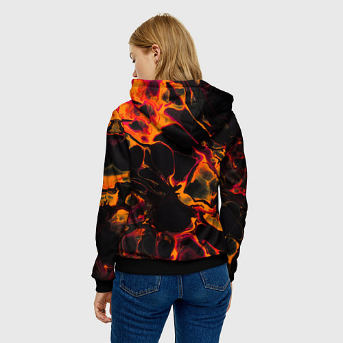 Женская толстовка Burzum red lava / 3D-Черный – фото 4
