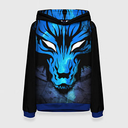 Толстовка-худи женская Genshin Impact - Волк Севера, цвет: 3D-синий
