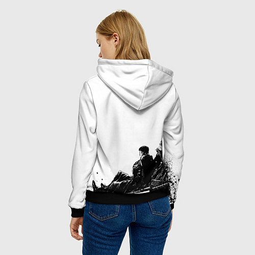 Женская толстовка Аниме Берсерк - Гатс лежит / 3D-Черный – фото 4