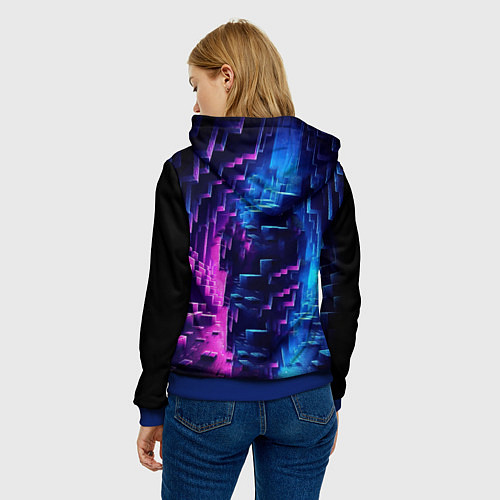 Женская толстовка Minecraft - neon character ai art / 3D-Синий – фото 4