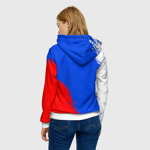 Женская толстовка Триколор и герб России / 3D-Белый – фото 4