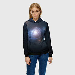 Толстовка-худи женская Спиральная галактика, цвет: 3D-черный — фото 2