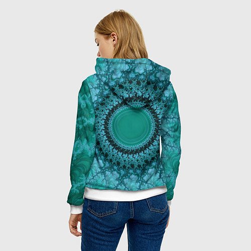 Женская толстовка Круговой фрактал / 3D-Белый – фото 4