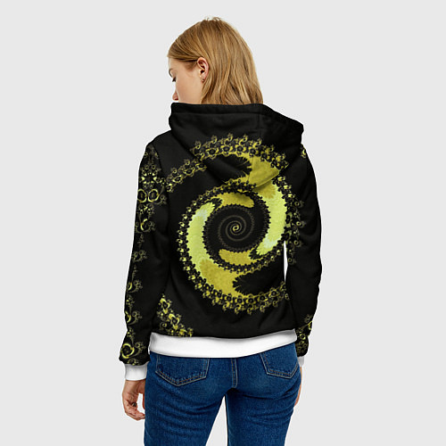 Женская толстовка Вращение фрактал / 3D-Белый – фото 4