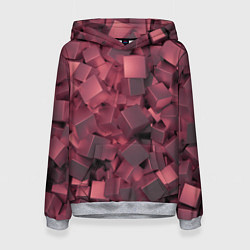 Женская толстовка Кубики металлические красные