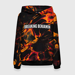Толстовка-худи женская Breaking Benjamin red lava, цвет: 3D-черный