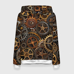 Женская толстовка Стимпанк ржавые шестеренки текстура